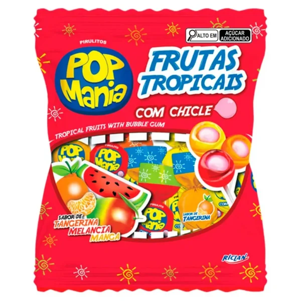 PIRULITO POP MANIA 500GR FRUTAS TROPICAI