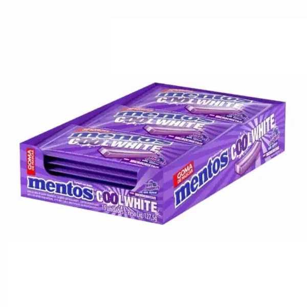 CHICLE MENTOS COOL WHITE C/15 BLUE RASP