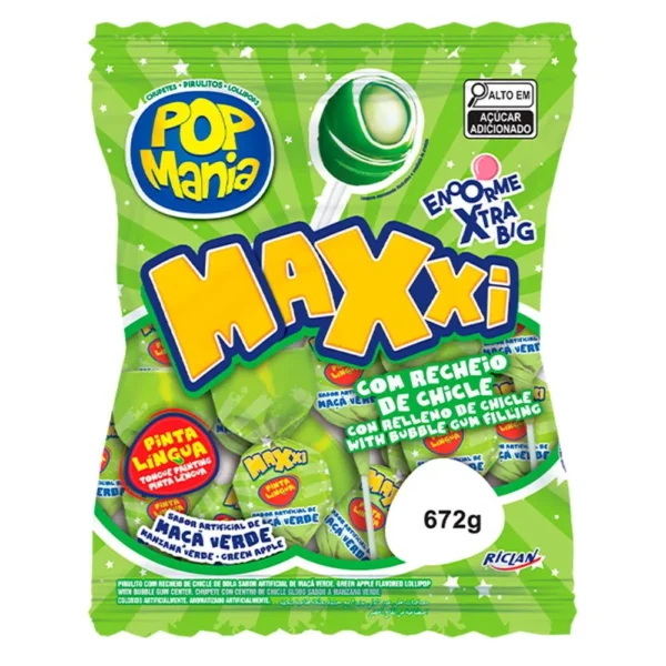 PIRULITO POP MANIA MAXXI C/24 MACA VERDE