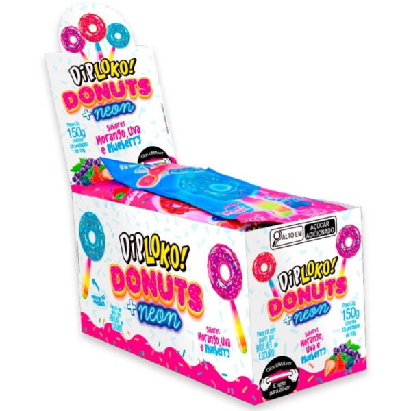 PIRULITO DIPLOKO NEON DONUTS P/15 SOR