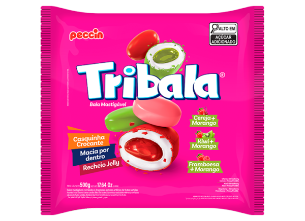 BALA PECCIN TRIBALA 500G MORANGO SORT